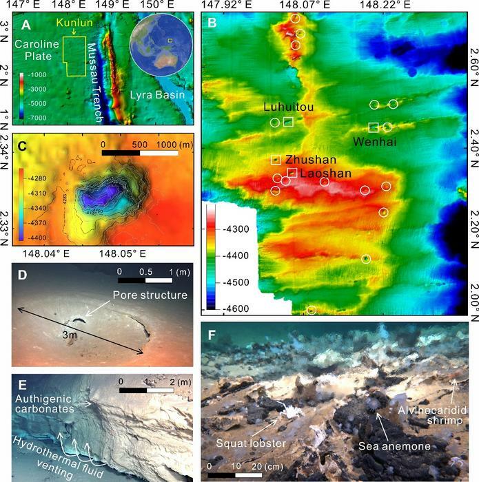 Low-Res_Hydrothermal activities and distribution of pipe swarms on the subducting plate near the Mussau Trench
