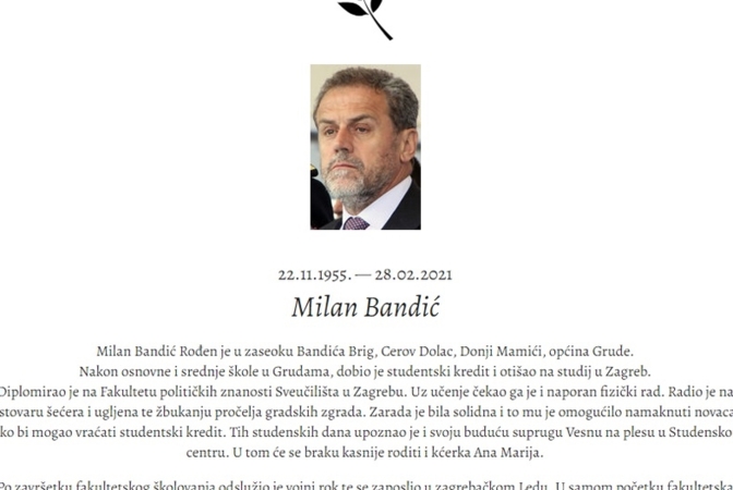 UMRO JE MILAN BANDIĆ