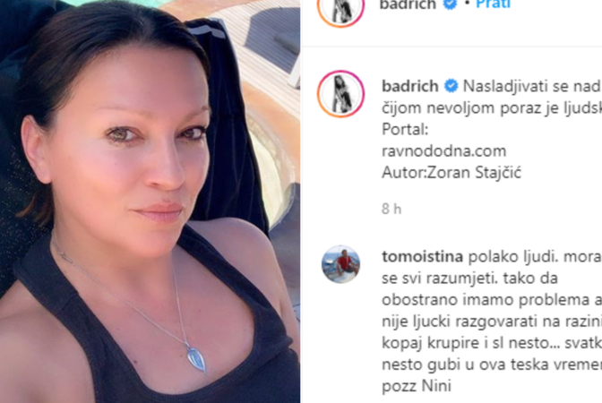 Nina Badrić uzvratila na komentar da se javi za kopanje krumpira
